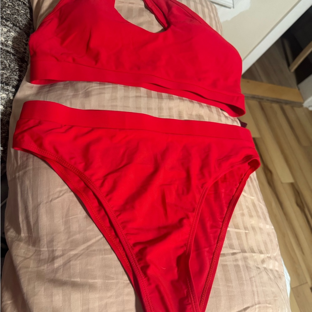 Vibrant Red Bikini Set
